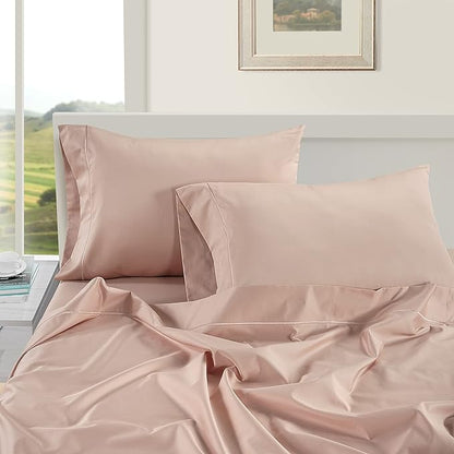 LANE LINEN 100% Egyptian Cotton Bed Sheets - 1000 Thread Count 4-Piece Full Set Long Staple Luxury Hotel Bedding Sateen Weave 16" Deep Pocket (Fits Upto 17" Mattress) Sepia Rose - LeafyLoom