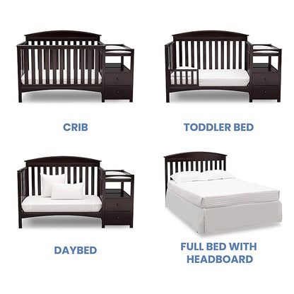 Delta Children Abby Convertible Crib and Changer, Dark Chocolate - LeafyLoom