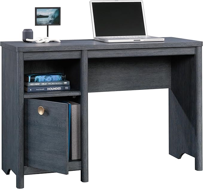 Sauder Dover Edge Home Office Desk, L: 43.15" x W: 17.24" x H: 29.09", Denim Oak Finish - LeafyLoom