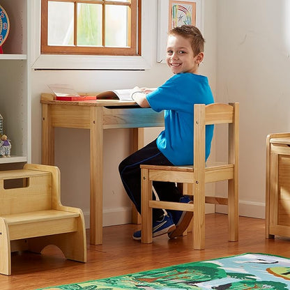 Melissa & Doug Wooden Lift-Top Desk & Chair - Honey - LeafyLoom