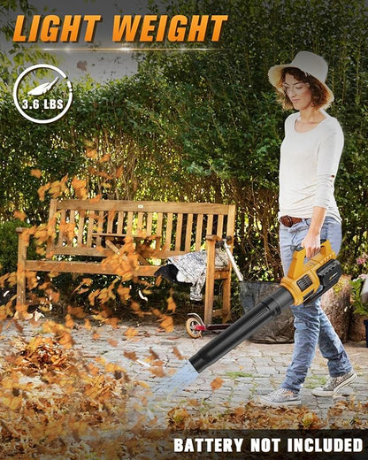 Cordless Leaf Blower for Dewalt 20V Max Battery (No Battery) 400CFM Electric Leaf Blower Cordless, Variable Speed, Turbo Mode, Battery Powered Leaf blowers for Lawn Care, Yard - LeafyLoom