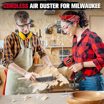 Cordless Dust Blower for Milwaukee m18 Battery, LIVOWALNY Leaf Blower Brushless Handheld Air Blower Sawdust Blower 447 MPH/39 CFM for Sawmill Room, Workshop Cleaning, Home Improvement (No Battery) - LeafyLoom