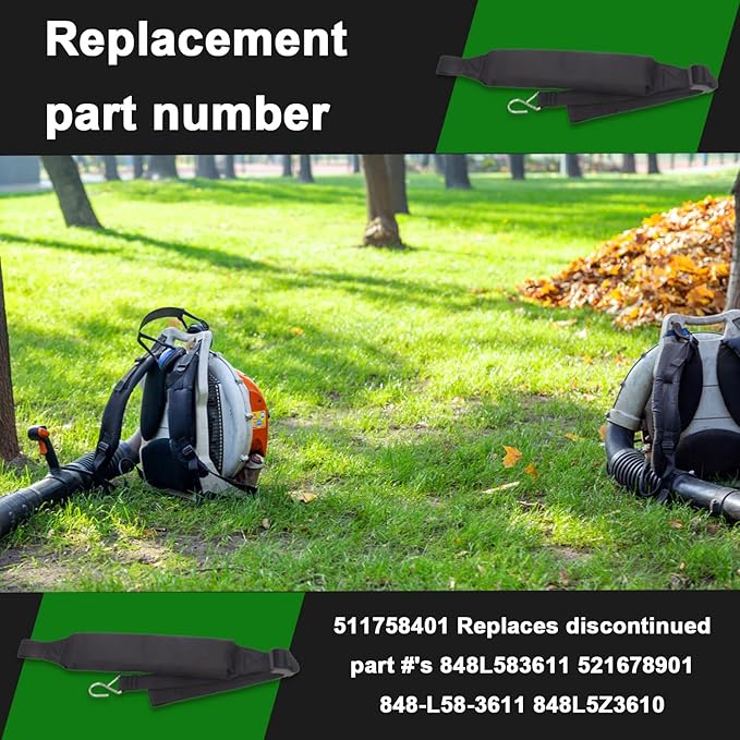 2 Pack 511758401 Leaf Blower Shoulder Straps for RedMax EBZ8500RH EB4401 EB4300 EBZ8500 EBZ8050RH EBZ8050 EBZ8001RH EBZ8001 EBZ7500RH EBZ7500 EBZ6500RH EBZ6500 EBZ8000 - LeafyLoom