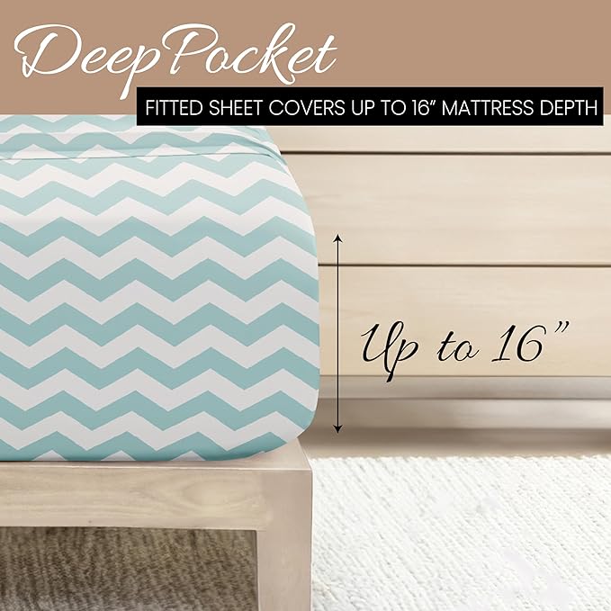 Linen Market 3 Piece Twin Bedding Sheet Set (Turquoise Arrow) - Sleep Better Than Ever with These Ultra-Soft & Cooling Bed Sheets for Your Twin Size Bed - Deep Pocket Fits 16" Mattress - LeafyLoom