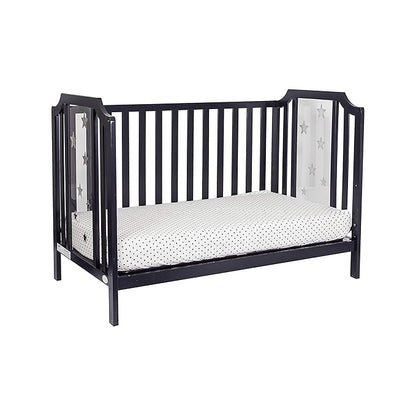 Suite Bebe Celeste 3 in 1 Convertible Island Crib Wood and Acrylic, Black - LeafyLoom