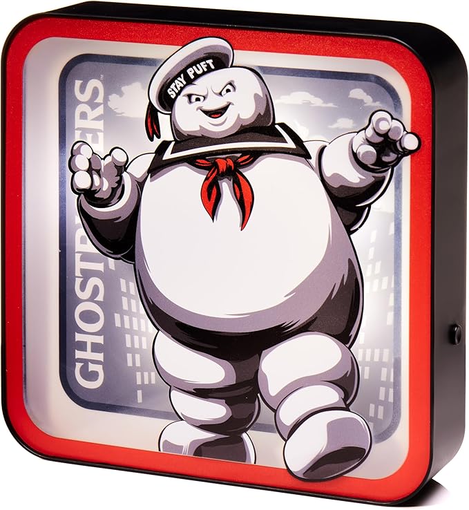 Numskull NS4833 Ghostbusters Stay Puft Acrylic Logo Desk Lamp - LeafyLoom