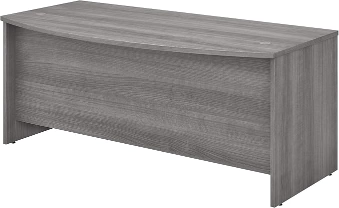 Bush Business Furniture Studio C Bow Front Desk, Computer Table for Home or Professional Office, 72W x 36D, Platinum Gray - LeafyLoom