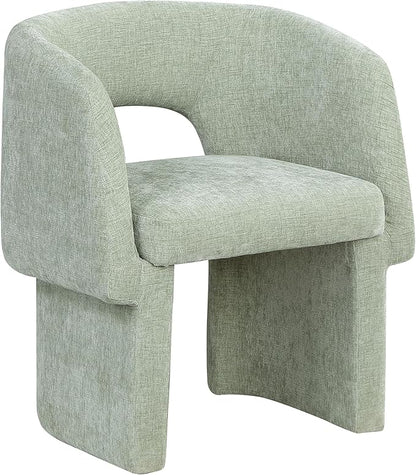 Meridian Furniture Emmet Collection Modern | Contemporary Dining Accent Chair with Rich Fabric, Steel Inner Frame, 26" W x 23.5" D x 30" H, Mint - LeafyLoom