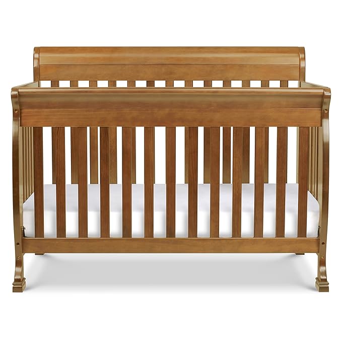 DaVinci Kalani 4-in-1 Convertible Crib in Chestnut, Greenguard Gold Certified - LeafyLoom