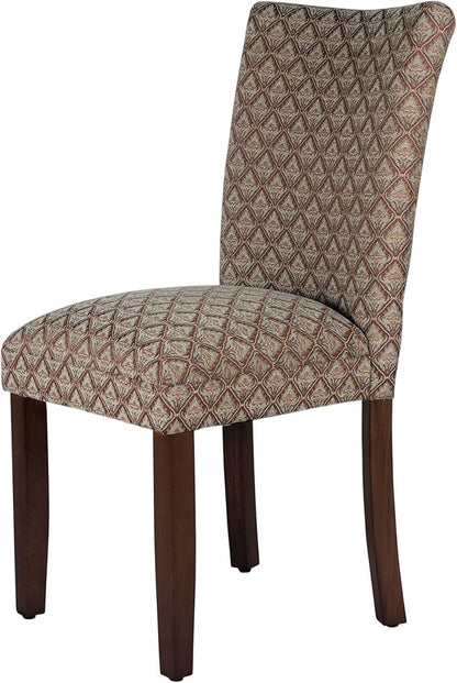 Homepop Home Decor |K1136-F662 | Classic Upholstered Parsons Dining Chair | Single Accent Dining Chair, Blue & Brown Damask - LeafyLoom