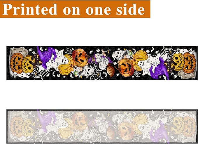 Halloween Table Runner Pumpkin Black Cat Halloween Table Runners 72 Inches Long Happy Halloween Boo Ghost Theme Decor for Kitchen Dining Table Home Party Decorations Unibyby