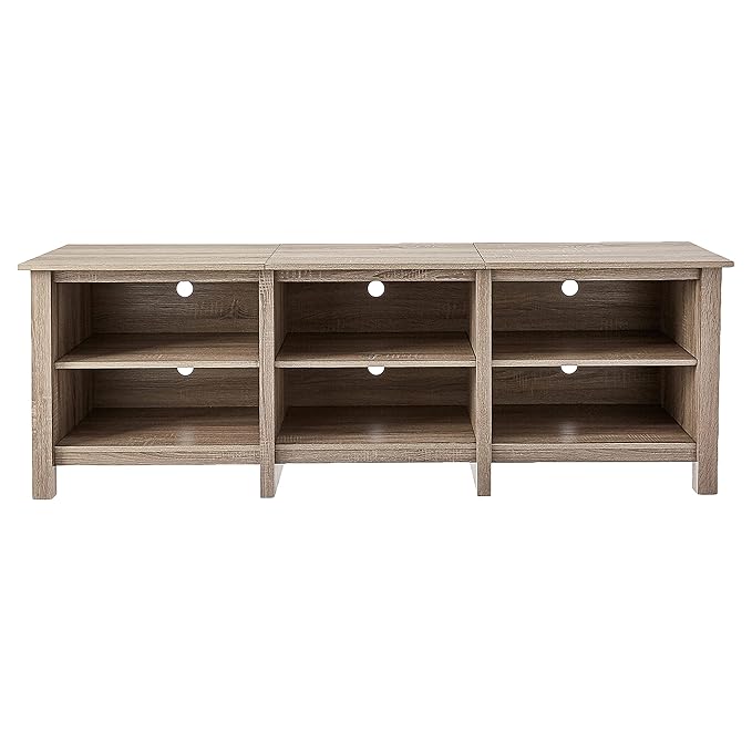 ROCKPOINT 70inch TV Stand Storage Media Console Entertainment Center,Driftwood - LeafyLoom