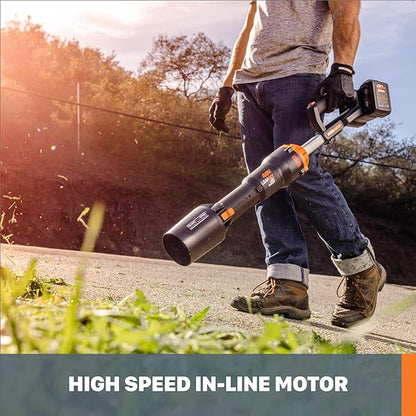 Worx 40V 165MPH 620CFM Cordless Leaf Blower, PowerShare, Brushless Motor, Lightweight - Tool Only - LeafyLoom