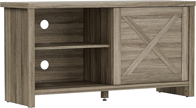 Hillsdale Columbus, 6529-880, 47 Inch Wood Entertainment Console with Sliding Door and 2 Shelves, Dark Oak - LeafyLoom