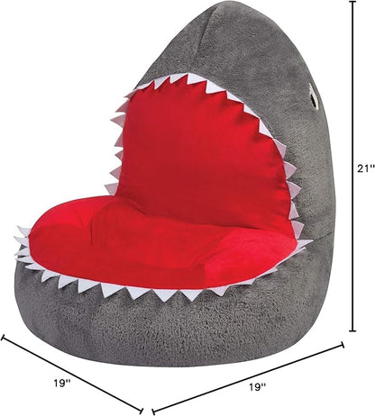 Trend Lab Shark Toddler Chair Plush Character Kids Chair Comfy Furniture Pillow Chair for Boys and Girls, 21 x 19 x 19 inches - LeafyLoom