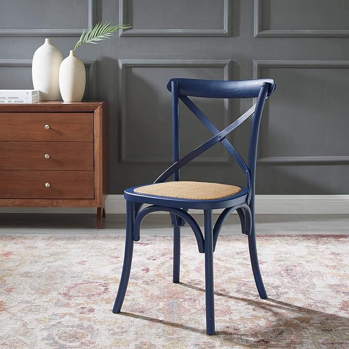 Modway Gear Side, Dining Chair, Midnight Blue - LeafyLoom