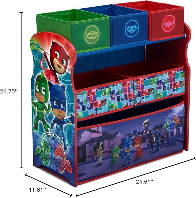 Delta Children Multi-Bin Toy Organizer, PJ Masks - LeafyLoom