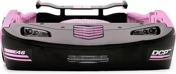 Delta Children Sport Race Car Twin Bed, Pink - LeafyLoom