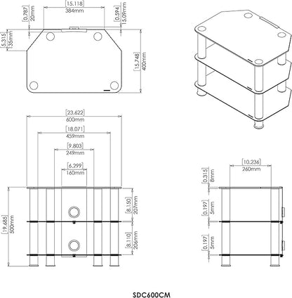 AVF Steel TV Stand with Cable Management for up to 32" TVs in Black - LeafyLoom