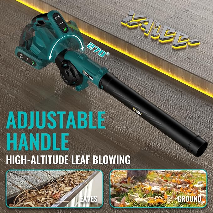 Leaf Blower, Cordless Leaf Blower for Makita 18V Battery, 3 Speed Modes Up to 200MPH, 270° Rotatable Electric Leaf Blower with 4 Blowing Nozzles for Lawn Care and Yard(Battery Not Included) - LeafyLoom