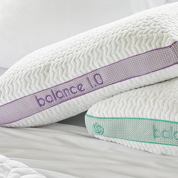 Bedgear Balance Performance Pillow - Size 1.0 - Moisture Wicking Bed Pillows for All Sleep Positions - Medium Firmness - Washable Cover - Back, Stomach, Side Sleeper Pillow - 20" W x 26" L x 5.25" H - LeafyLoom