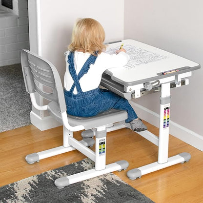 VIVO Gray Height Adjustable Kids Desk Chair, Chair Only, Designed for Interactive Workstation, Universal Children's Ergonomic Seat, DESK-V201G-CH - LeafyLoom