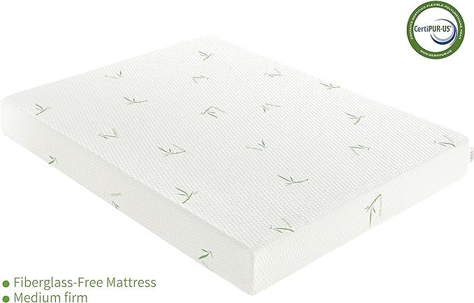 Twin Mattress, 5 Inch Memory Foam Mattress in a Box for Kids with Breathable Bamboo Cover, Medium Firm Gel Mattress for Bunk Bed, Trundle Bed, CertiPUR-US Certified - LeafyLoom