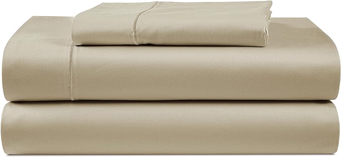 LANE LINEN 100% Egyptian Cotton Bed Sheets - 1000 Thread Count 3-Piece Twin Sheets Set, Long Staple Cotton Bedding Sheets, Sateen Weave, Luxury Hotel Sheets, Fits Upto 16' Mattress - Linen - LeafyLoom