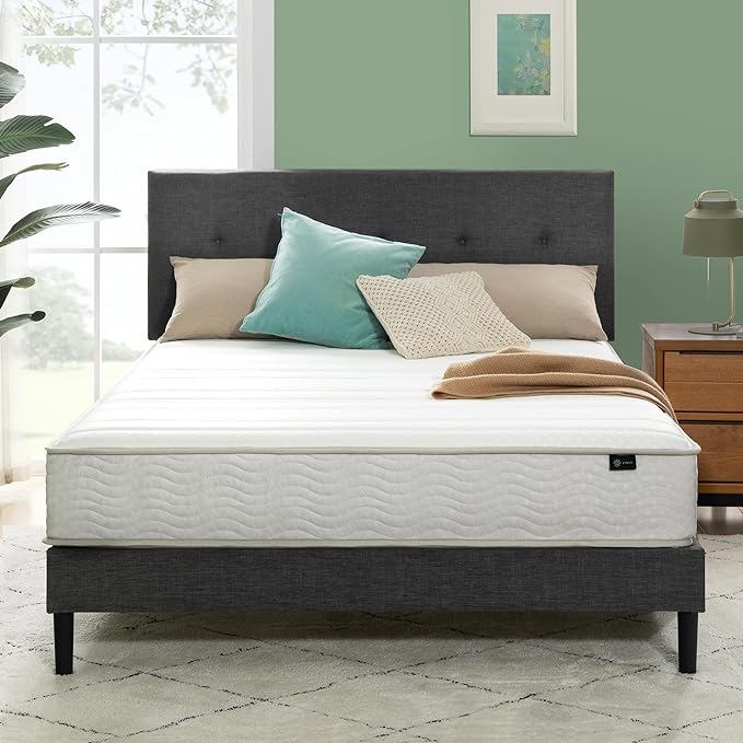 ZINUS 8 Inch Foam and Spring Hybrid Mattress [New Version], Full, Fiberglass free, Medium Firmness, Durable Support, Certified Safe Foams & Fabric, Mattress in A Box - LeafyLoom