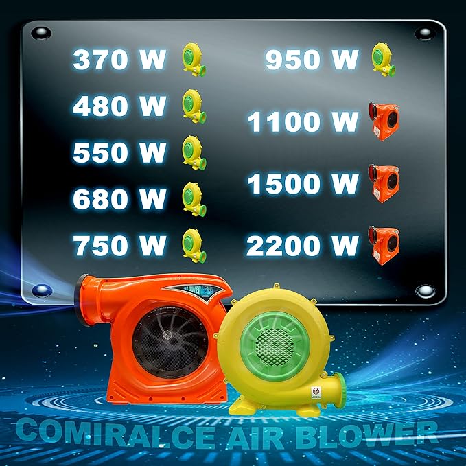 CoMiracle Air Blowers, 950 Watt 1.25 HP Inflatable Bounce House Air Blower, Outdoor Inflatable Castle and Jump Slides Blower - LeafyLoom