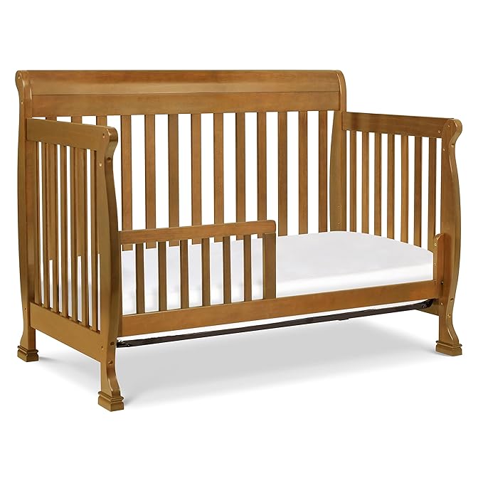 DaVinci Kalani 4-in-1 Convertible Crib in Chestnut, Greenguard Gold Certified - LeafyLoom