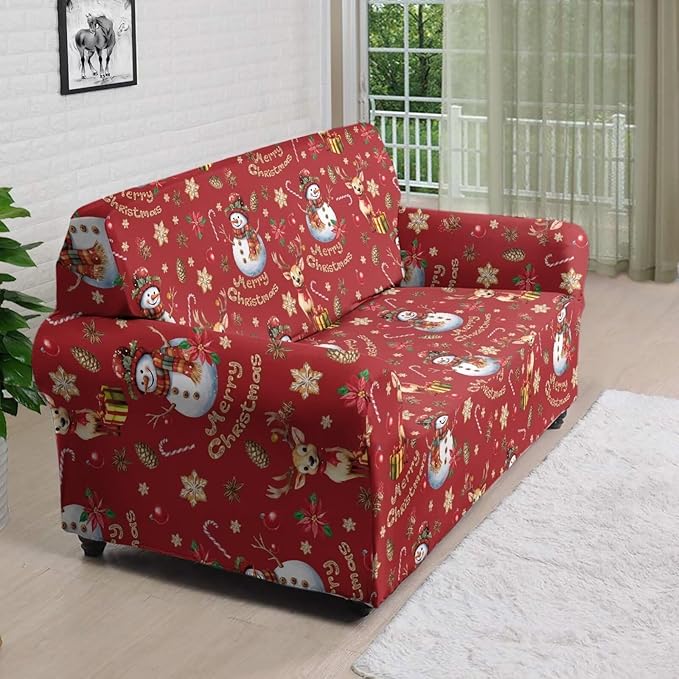 FKELYI Christmas Ornaments Sofa Slipcover Stretch Sofa Couch Cover for Indoor Non-Slip Furniture Protector Washable Sofa Slipcovers L FKELYI