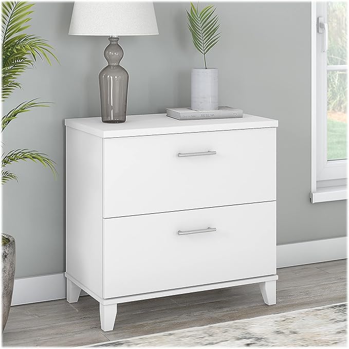 Bush WC81980 Somerset 2-Drawer Lateral File Cabinet, Letter/Legal, White, 30-Inch - LeafyLoom