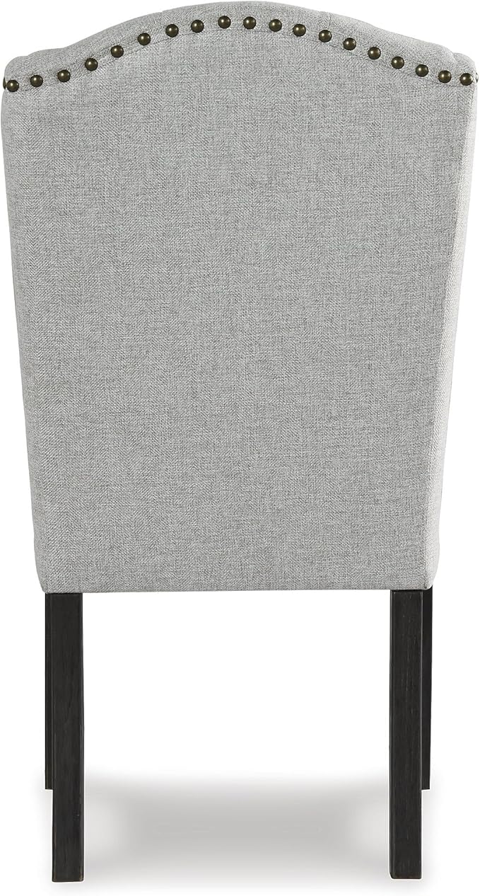 Signature Design by Ashley Jeanette Traditional Tufted Upholstered Wingback Dining Chair, 2 Count, Light Gray - LeafyLoom