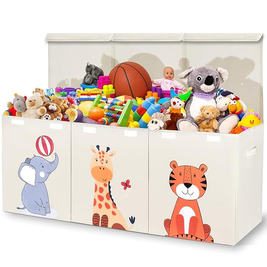 Zebra Baby Toy Chest For Boys & Girls - Stylish & Versatile Plush Animal Holder & Kids Toy Organizer Makes Playroom Organization Easy - - LeafyLoom