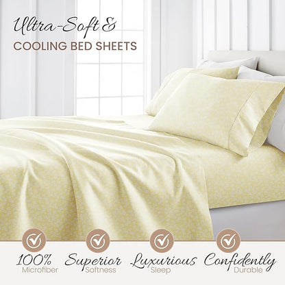 Linen Market 4 Piece Full Bedding Sheet Set (Ivory Wheatfield) - Sleep Better Than Ever with These Ultra-Soft & Cooling Bed Sheets for Your Full Size Bed - Deep Pocket Fits 16" Mattress - LeafyLoom