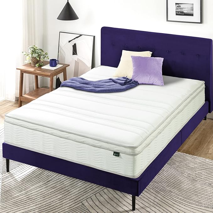 ZINUS 12 Inch Foam and Spring Mattress, Full, CertiPUR-US Certified Foams, Mattress in A Box, White - LeafyLoom