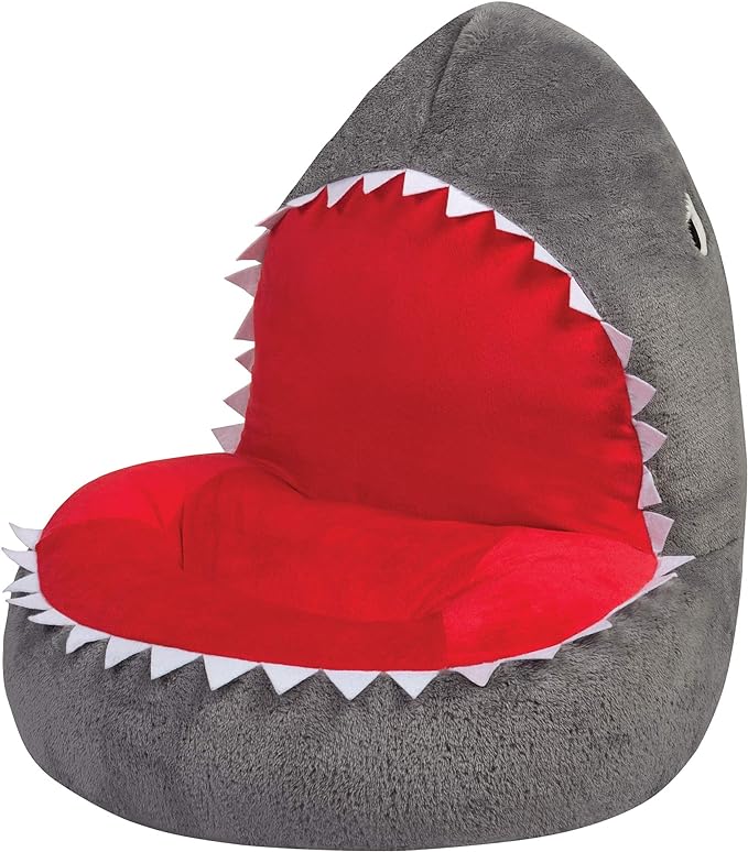 Trend Lab Shark Toddler Chair Plush Character Kids Chair Comfy Furniture Pillow Chair for Boys and Girls, 21 x 19 x 19 inches - LeafyLoom