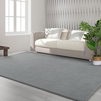 Area Rugs for Bedroom Living Room, 6x9 Grey Super Soft Comfy Thickened Memory-Foam Indoor Carpets, Modern Aesthetic Minimalist Carpet for Boys Girls Adults Apartment Nursery Home Décor - LeafyLoom