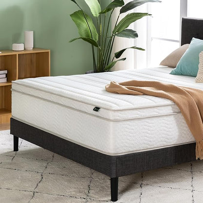 ZINUS 12 Inch Foam and Spring Hybrid Mattress [New Version], Full, Fiberglass free, Medium Firmness, Durable Support, Certified Safe Foams & Fabric, Mattress in A Box - LeafyLoom