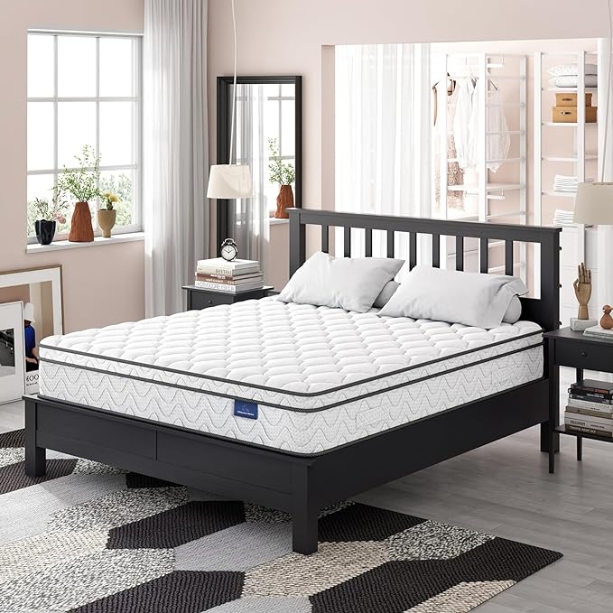 Vesgantti Full Size Mattress, 12 Inch Hybrid Full Mattress in a Box, Double Mattress with Memory Foam and Pocket Spring, Ergonomic Design & Pressure Relief, Medium Firm Feel, 54"*75"*12" - LeafyLoom