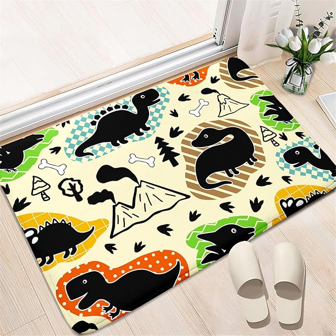 Dinosaur Rugs for Boys Bedroom - Kids Bedroom Rug Dinosaur Pattern Area Rug Kids Play Rugs for Boys Dinosaur Bedroom Decor for Boys Colorful Dinosaur Print Area Rug Kids Rugs for Bedroom,2'×3' - LeafyLoom