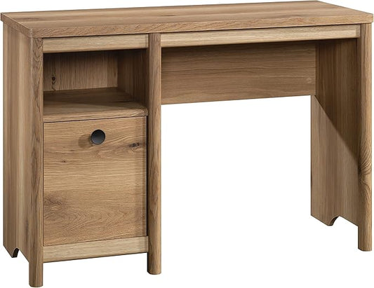 Sauder Dover Edge Home Office Desk, L: 43.15" x W: 17.24" x H: 29.09", Timber Oak - LeafyLoom