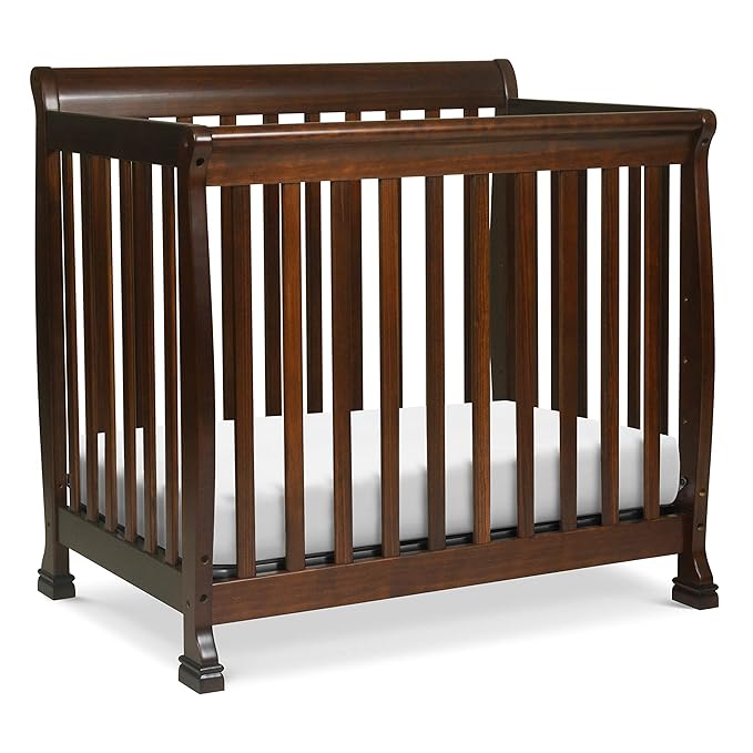 DaVinci Kalani 4-in-1 Convertible Mini Crib in Espresso | Greenguard Gold Certified - LeafyLoom