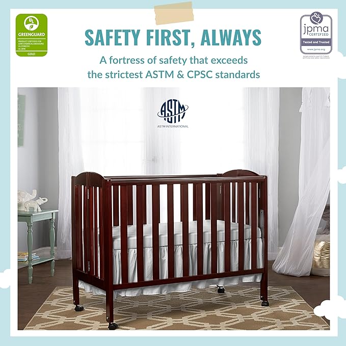 3-in-1 Portable Folding Crib Bundle with Sunset Extra Firm Fiber Mini Crib Mattress, 41x26x40 Inch and 38x24x3 Inch - LeafyLoom