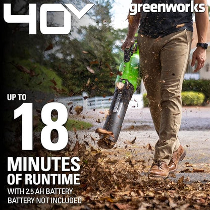 Greenworks 40V (120 MPH / 500 CFM / 75+ Compatible Tools) Cordless Axial Leaf Blower, Tool Only - LeafyLoom