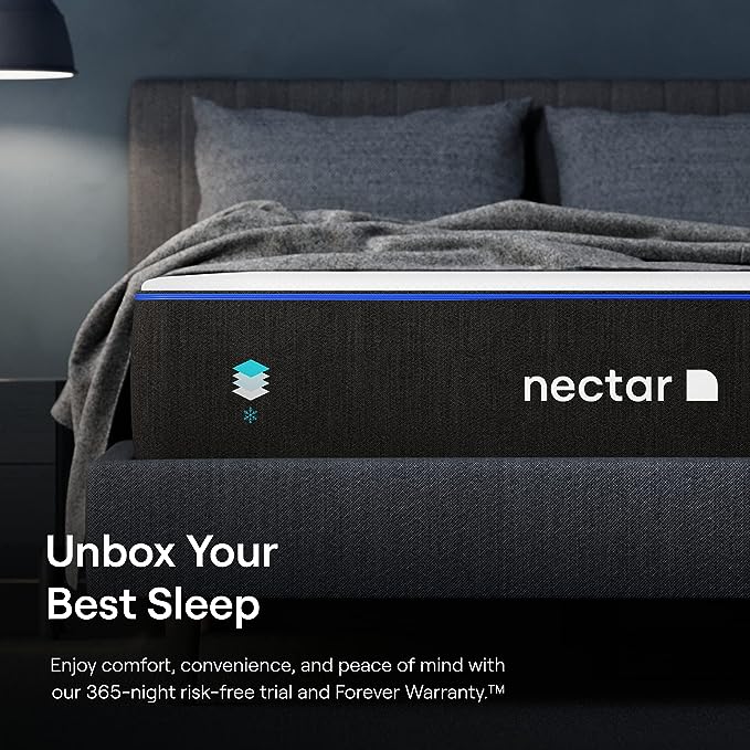 Nectar Full Mattress 12 Inch - Medium Firm Gel Memory Foam - Cooling Comfort Technology - 365-Night Trial - Forever Warranty, White - LeafyLoom