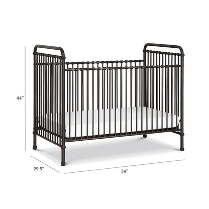 Namesake Abigail 3-in-1 Convertible Metal Crib in Vintage Iron, Greenguard Gold Certified - LeafyLoom