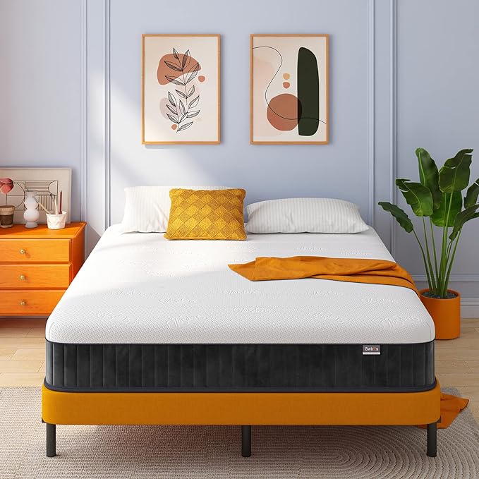 Twin Mattress, 10 Inch Memory Foam Single Bed Mattress with Innerspring Hybrid Mattress in a Box Pressure Relief & Supportive Twin Size Mattress - LeafyLoom