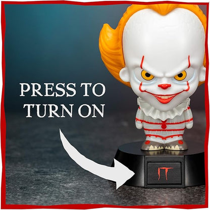 Pennywise Collectable Icon Based On Stephen King's Novel Ideal Night Kids Bedrooms, Office and Home Pop Culture Lighting Merchandise, White - LeafyLoom